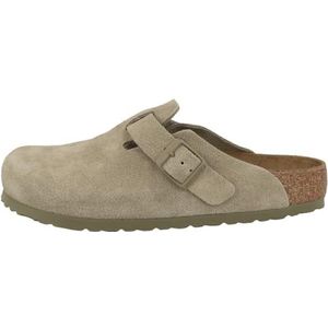 Birkenstock - Boston - Klompen - Zwart - Suède - Anatomische Kurk-Latex Zool