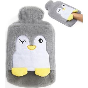 Siyecioa, warmwaterkruik met hoes, 2 l lekvrije grote kruik voor warm en koud kompres, handen- en voetenwarmer, nek- en schouderpijnverlichting, ideaal voor vrouwen, senioren en kinderen