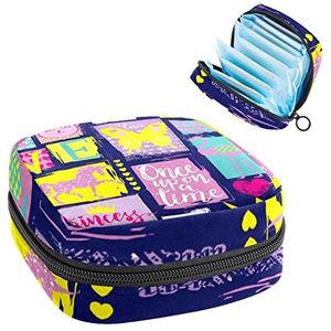 Princess Flamingo ROZE, Periode Pouch Draagbaar,Tampon Opbergtas,Tampon Houder voor Portemonnee Vrouwelijke Product Organizer, Meerkleurig, 4.7x6.6x6.6 in/12x17x17 cm