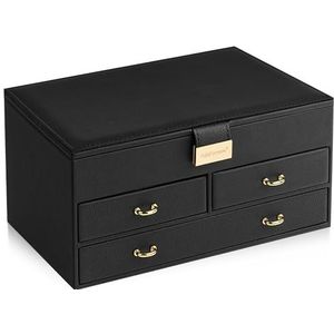 Adel Dream - Sieradendoosje - Kunstleer - Roségouden Gesp - Gouden Handgreep