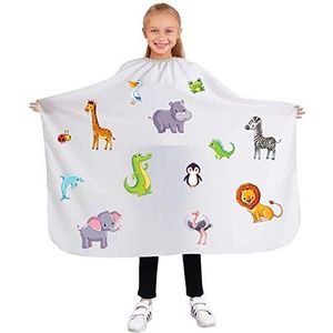 Kapperscape voor kinderen, Capes voor kapsel, kinderkapsel,Leeuw olifant giraffe, Dieren [111]