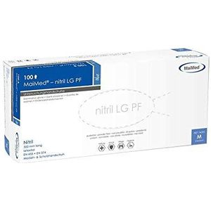 MaiMed onderzoekshandschoen nitril LG poedervrij blauw 300 mm - M