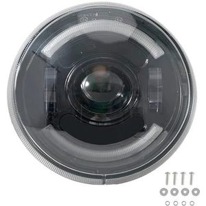 Motorkoplamp Zwarte LED-koplamp Met Dimlicht, Vervangende Aluminium Behuizing Met Halo-ring Voor Vespa LX Led-koplamp voor motorfiets