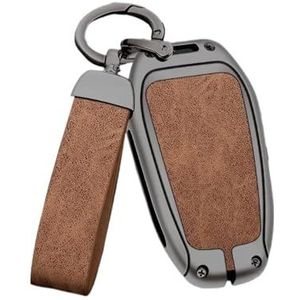 Autosleutel beschermhoes Zinklegering Lederen Autosleutel Case Cover Voor 2008 3008 4008 5008 308 408 508 Sleutelhanger Accessoires Sleutel Shell(2)
