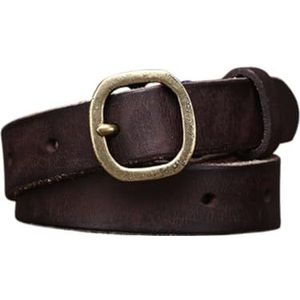 Skinny Vintage Riem Van Koeienhuid Met Slijtageplekken - 2,3 Cm Brede Tailleband Echt Leer For Jeans En Jurken(Coffee,105cm/41"")