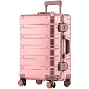 Koffer Bagage Aluminium Magnesium Metaal Harde Schaal Koffer Trolley Reizen Grote Capaciteit Reiskoffer (Color : A, Size : 24inch)