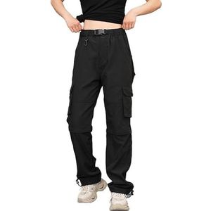 QUYBSGWJ Heren Wandelen Lichtgewicht Zip Convertible Plus Size Outdoor Cargo Broek Met Zakken,zwart,3XL