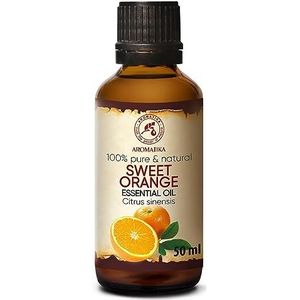 Zoete Sinaasappel Essentiële Olie 50ml - 100% Puur & Natuurlijk - Aromatherapie - Geurolie - Geurverspreider - Ontspanning - Toevoegen aan Bad & Cosmetica - Massage - Wellness - Aroma Lamp Of Elektrische Diffuser