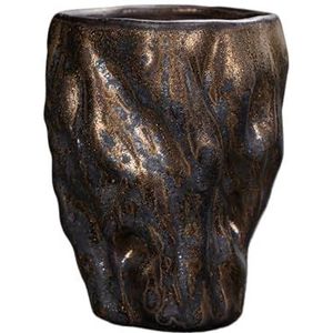 BooeDareno 150ml Japanse imitatie gehamerd steengoed onregelmatige koffiemok vintage keramische Master Cup Kung Fu Thee Set Thee Cup Drinkware (Goud)
