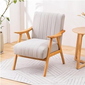 FZDZ Massief houten frame techstof loungestoel slaapkamer woonkamer fauteuil comfortabele gestoffeerde enkele sofa stoel (A)