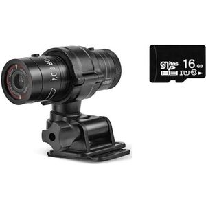Actiecamera Fiets Sport Camera Mountainbike Motorhelm Actie Mini Camera DV F9 Camcorder Volledige 1080 p HD Auto Video Recorder (Color : Add 16G Card, Size : 1080P)