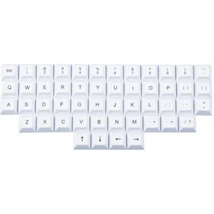 YMDK Top print DSA 37 Key Keycap Keyset 1.4mm PBT Voor MX Schakelaars Mechanisch Toetsenbord (Wit)