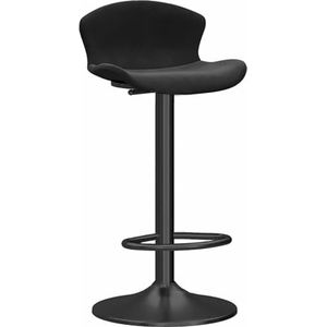 Barkruk Barstoelen Aanrechtbarkrukken Aanrechtstoel Metalen Basis En Voetsteun, Met Fluweel Beklede Zitting Verstelbare Barkrukken Keukenstoelen Hoge Krukken (Color : Black, Size : Sitting Height 65