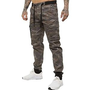 Enzo Mens Militaire Combat Joggers Broek Camouflage Cargo Camo Werkbroek, Grijs, 32W / 32L