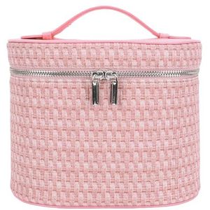 Generic Draagbare Cosmetische Tas Grote Capaciteit Rits Opbergtas Multifunctionele Draagbare Huidverzorging Pouch voor Foundation Lipstick Oogschaduw, roze, 210.00x140.00x160.00mm/8.27x5.51x6.3inch