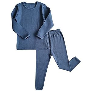 Pyjama's voor baby's, peuters en kinderen van 3 maanden tot 10 jaar - unisex nachtkleding met lange mouwen voor jongens en meisjes van geribbeld, ademend en gezellig katoen (1-2 jaar, Blauw)