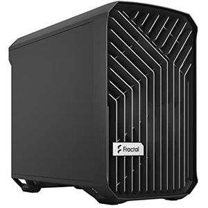 Fractal Design Torrent Nano Black - Massief zijpaneel - Open rooster voor maximale luchtinlaat - Inclusief 180mm PWM-ventilator - Type C - mITX Airflow Mini Tower PC Gaming Case