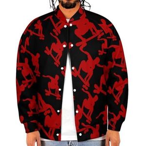 Skateboard Skater Grappige Mannen Baseball Jacket Gedrukt Jas Zachte Sweatshirt Voor Lente Herfst