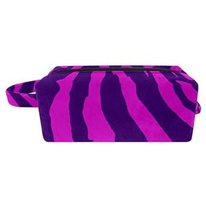 Cosmetische tas,kleine handtas make-uptas voor damesportemonnee,paarse strepen,make-uptasjes voor op reis