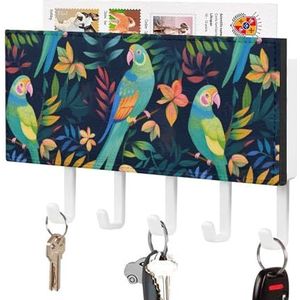 Papegaaien Vogels Sleutelhouder voor Wandsleutelhangers Organizer Wandmontage Sleutelrek met 5 Haken