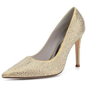 DREAM PAIRS Damesjurk, hoge hakken, pumps, gesloten puntige neus, stiletto d 'Orsay schoenen voor bruiloft, feest, Zwart-pu, 40.5 EU