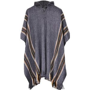 Gamboa Heren Poncho Mexicaanse Mannen Jassen Winter Hooded Deken Alpaca Wol