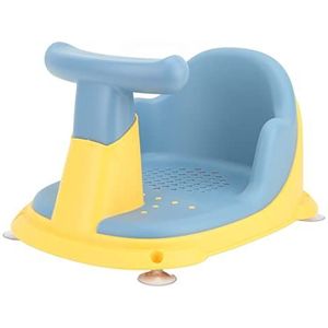 Babybadje, Verstelbare Kunststof Opvouwbare Rugsteun voor Badzitje met Zuignap voor Badkamer (Blauw)