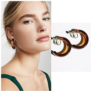 Oorclips Exclusieve Klassieke Koreaanse Acrylische Oorclips op Oorbellen Dames Meisjes Multicolor Patroon Earless Oorbellen Oorbellen (Style : 7)