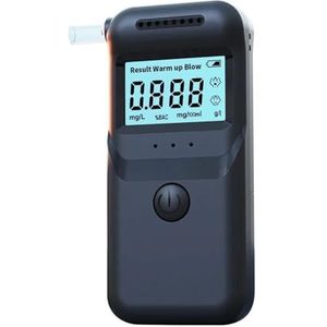 Draagbare digitale alcohol-ademtester met LCD-scherm, alcoholtester for gebruik bij rijtesten onder invloed, 5 mondstukken(Alcohol Tester)