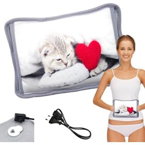 Powersell - Elektrische Warmwaterkruik | Zacht Pluche | Verlicht Spanning | Langdurige Warmte Tot 5 Uur | Hand- en Voetwarmer | Oplaadbaar | Max. Temp. 75°C, Pluche Dier