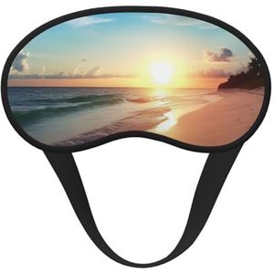 Strand zonsondergang rustig slaapmasker zacht comfortabel oogmasker met verstelbare riem verduistering oogslaap schaduwhoes voor vrouwen meisjes mannen reizen yoga dutje ploegendienst werk