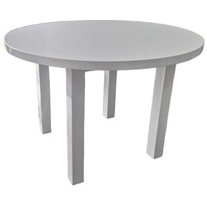 Veranda Eettafel, diameter 110 cm, gelakt, witte tafel, klassieke tafel