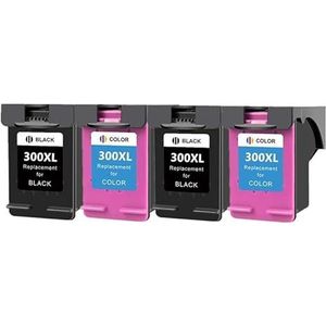 300XL Cartridge for H-*0P 300 XL for 300 Ink for D-skjet D1660 D2500 D2560 D2660 D5560 F2420 F2480 F2492 Printer(2Pack Bk 2Pack Color)