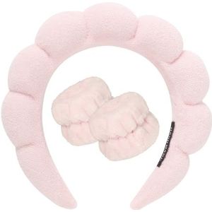 DRESHOW Spa Hoofdband voor Wassen Gezicht Polsband Pak Spons Zachte Badstof Make-up Huidverzorging Anti-slip Hoofdband voor Vrouwen