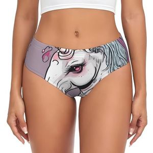 ERSDWRE Horrible Unicorn02 Print Womens Ondergoed Omen Slips Katoen Ondergoed Voor Vrouwen Vrouwen Slipje Zachte Ademend, Zwart, XL