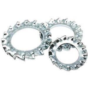 Stervormige tandborgringen, 5/10/50 stuks M3 tot M24 65mn mangaanstaal binnenzijde getande schokbestendige sterpakking borgring(Outside toothed,50pcs M5)