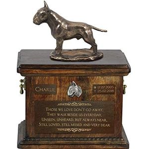 Bull Terrier, Urn for Dog Ashes Memorial met standbeeld, naam en citaat - ArtDog Gepersonaliseerd
