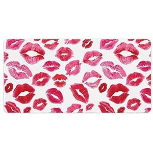 Love Red Lips Mode Bureau Muismat Antislip Gaming Muismat Accessoires Decor 30x60cm