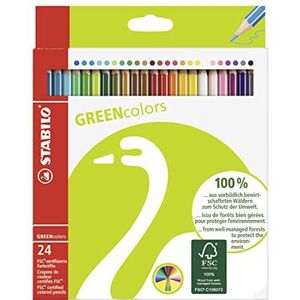 Milieuvriendelijk kleurpotlood - STABILO GREENcolors - 24 stuks - met 24 verschillende kleuren