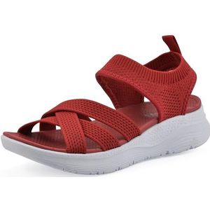 WHITE MOUNTAIN Charry damessandalen, Cruella Red Fabric, 42 EU