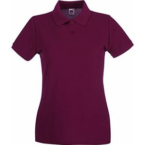 Dames Premium poloshirt - Fruit of The Loom Lady-Fit katoenen top - Burgundy (S)