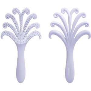 KAM, 2 stuks vuurwerkvormige ABS getande ontwarrende haarborstels voor vrouwen, krullend, recht, nat en droog, roze, paars, blauw, cadeaus voor moeder, vriendin, bestie, bruidsmeisje