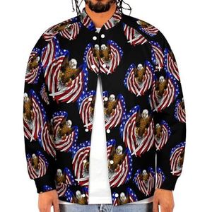 American Eagle USA Vlag Bald Eagle Grappige Mannen Baseball Jacket Gedrukt Jas Zachte Sweatshirt Voor Lente Herfst
