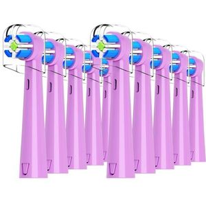Compatibel met Brusheez Kids Elektrische Tandenborstel Vervangende Borstelkoppen, voor Brusheez Kids Elektrische Tandenborstel, 10 Pack (Paars, Medium)