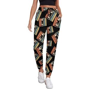 Retro 1970 Skater Joggingbroek Voor Vrouwen Hoge Taille Joggers Casual Lounge Broek Met Zakken Voor Workout Running