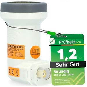 GSS Helios Single LNB 40mm met UV-weer- en weerbeschermkap + opdraaihulp - 1 deelnemer - laag stroomverbruik -1-voudig - Full HD 4K LNC - Camping LNB - 4G 5G LTE afscherming - digitaal