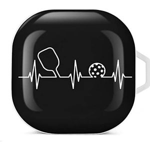 Pickleball Heartbeat Earbuds Case Compatibel met Samsung Hard Shell Beschermhoes Wit-Stijl
