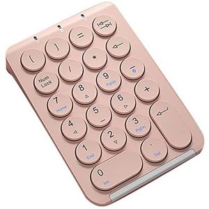 Reapyyt Numeriek toetsenbord draadloos Numeriek toetsenbord Bluetooth rond Numeriek toetsenbord 22 Oplaadbaar Numeriek Toetsenbord (roze)