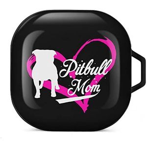 Proud Pitbull Mom Earbuds Case Compatibel met Samsung Hard Shell Beschermhoes Zwart-Stijl
