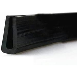Zwart rubberen U-vormige randafdichtingsstrips Tochtstrip Anti-botsing Beschermend metalen paneel Glazen rand met klemgroef-plat (1,5-2) x5x11mm-5 meter